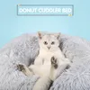 Doughnut Cuddler Dog Bed / Verwijderbare Cover Ronde Calming Kat Bedden Pet House Kennel Kussen Wasbaar Lounger voor kleine grote hondenkatten 201223