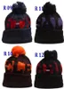 Football Sideline On Field Pom Beanies Round Patch Premium Embroidered Winter Soft Thick Beanie Teams Cuffed Hat Winter Knit Caps5570877