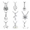 45 estilos 925 collar colgante sin cadena encantos de moda collares perlas colgantes de flores de cristal Zcjk1