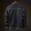 Nuova giacca invernale in pile con colletto rovesciato, casual, monopetto, giacca di jeans da uomo, giacche di jeans 201111