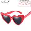 WarBLade enfants enfants lunettes de soleil polarisées mode en forme de coeur garçons filles lunettes de soleil UV400 bébé cadre de sécurité flexible lunettes 2241