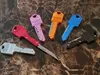 Mini cuchillo plegable de 10 colores Gadgets al aire libre Key Forma de bolsillo Cuchillo de fruta de bolsillo Multifuncional Cuchillo Saber Swiss Selfense-Defense Knives EDC Tool Gear
