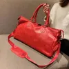 Bolsa duffle esportiva moda preta água ondulada 45 cm bagagem vermelha m53419 bolsas masculinas e femininas com etiqueta de bloqueio