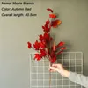 5 Stück gefälschte Ahornblätter, künstliche Pflanzenzweige für Blumen, Wand, Hochzeit, Hintergrund, Dekoration, Hausgarten, Display, rote Blätter2269