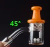 Smoking Quartz Banger Nail With Glass Carb Cap Terp Pearls 4mm Bottom 25mmOD For Dab Oil Rigs Water Bongs