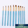 Brosse de peinture multifonction Set Enfants Art Fournitures en bois Cheveux en nylon 5 pcs Aquarelle Gouache Pearl Bleu Dessin Peinture