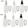 30/50ml Empty Spray Bottle Portable Plastic Bottles Reusable Soap Toiletries Container with Keychain Hook Spray Bottle Travel Bottle GGE2097