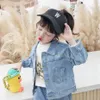 Mädchen Denim Jacke Casual Stil Jacekt Für Mädchen Brief Muster Kinder Jacke Frühling Herbst Kleinkind Kinder Kleidung 201125