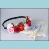 Wedding Hair Jewelry Women Party Big Flower Wreath Crown Floral Garlands Headband Band Bridal Headdress Accessories Drop Delivery 2021 Cvzdt