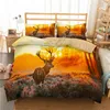 Boniu 3d cerf motif literie ensemble de literie avec taie d'oreiller housse de couette impression animale couvre-lits pour les textiles de maison de luxe 201021