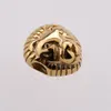 Metal Jewelry Making Charms Gold/Silver/Black Plated 12*11MM Stainless Steel Lion Head Charm with Hole