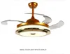 Nieuwe Hoge Kwaliteit Moderne Invisible Fan Lights Acryl Leaf LED Plafondventilatoren 110V / 220V Draadloze CONTROLE Plafondventilator Licht