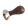 304 Edelstahl Basis Chacate Preto Holzgriff Tamper Kaffeepulver Hammer 51mm Maßgeschneidertes Kaffeezubehör C1030256N