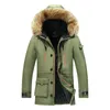 Hombres chaqueta de invierno cuello de piel casual con capucha parka abajo chaquetas para hombre cálido grueso térmico abrigo al aire libre cremallera multi-bolsillo 201114