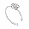 Маленькие тонкие 5 прозрачных кристаллов цветочный шарм серебряный серебряный кольцо с кольцом кольца Cne Cne для 5633516