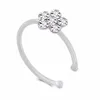 Petit mince 5 cristaux clairs fleur charme nez argent cerceau bague bijoux CNE rapide pour 2240969