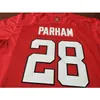 2324 NC State Wolfpack Dylan Parham #28 Real Full Emboidery College Jersey Size S-4XL 또는 사용자 정의 이름 또는 번호 저지