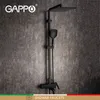 Gappo Torneira Preta Set banheiro misturador sistema de cascata chuveiro torneiras G2417-6 lj201211