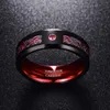 Scrub Rood Zirkoon Heren Ringen Pure Tungsten Carbide Wedding Bands Anillos Para Hombres Ring met Sliver Color Dragon Pattern 201006