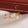 C Legers Pearl Earring Top Kwaliteit Stud Luxe Merk 18 K Gilded Studs voor Woman Merk Design New Selling Diamond Exquisite Gift 925 Silver 5A oorbellen