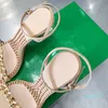 Дизайнеры женские сандалии кожаные сандалии на сандалии роскошный флип флоп женские мулы мода свадебный каблук женская обувь лодыжка ремешок