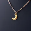 Collier plaqué or 18 carats, 10 pièces, simple, mode, sexy, pendentif petite lune, cadeau pour femmes, 2022