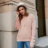 Simplee Autumn winter o-neck women knitted sweater Casual long sleeve button female sweater Fashion loose ladies pullover jumper LJ201113