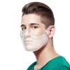 2 pçs máscaras claras reutilizáveis para o rosto moda escudo claro máscara à prova de poeira transparente máscara bucal decoração festa mascarilla1209w