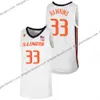 1 Trent Frazier Custom Illinois Fighting Illini College Basketball Replica Jersey 21 Kofi Cockburn 11 Ayo Dosunmu Andre Curbelo 33 Coleman Hawkins genäht