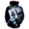 Yeni Beyaz Joker Erkek Tişörtü Erkek Hoodies Hip Hop Streetwear Coat 3D Baskı Hoodie Erkekler Rahat Komik Eşofman Joker 201005 Tops