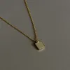 Oryana 925 Sterling Silver Koreanska Enkel Guldfärg Geometrisk Små Kvadratisk Halsband Ins Halsband Fine Smycken Bästa Present Q0531