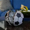 Fashionable Diamond Football Shaped Crystal Handbag Round Shoulder Bag Unique Personality Rhinestone Soccer Ball Purse for Lady5722998159