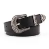 Hup femmes en cuir noir Western Cowgirl taille ceinture boucle en métal ceinture nouvelles ceintures chaudes pour les femmes de luxe marque de créateur G220301