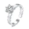 اليابانية والكورية S925 الفضة مويسانيت الماس المنشورية الإبداعية تصميم الدائري الإناث اقتراح مجوهرات لصديقة هدية