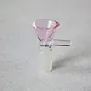 100PCs Partihandel Heady Glass Bowl Rökning Tillbehör Multi-Färger Vattenrör Glas Bongs Oil DAB Rigs Bowl Tobacco Tool med 14mm 18mm manlig led
