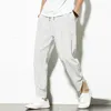 pantaloni in cotone a righe