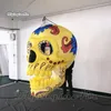Effrayant Suspendu Gonflable Crâne Modèle Ballon 2 m/3 m Géant Blow Up Jaune Fantôme Crâne Démon Tête Os Réplique Pour La Décoration D'halloween