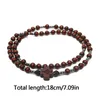 2pcs Men Wooden Beads Cross Bracelets Meditation Prayer Chain Catholic Christian1