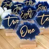 Personalized Hand Painted Acrylic Wedding Table Numbers with Calligraphy Painted Backs Number for Rustic Modern Wedding Decor437527777034