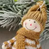 Christmas Tree Decorations Knitted Doll Snowman Hanging Ornaments Holiday Indoor Party Favor New Year Seasonal Decor JK2011PH