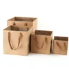 Sacos de papel marrom quadrado com alças, sacos de presente, sacos de compras de papel, festa, aniversário, favor, goody, take-out, mercadoria, sacos de varejo Multipl