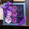 9 Pcs Rose Flower Box Valentine Days Gift Wedding Mother Day Birthday Day Artificial Flowers 8color HH21-22