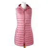 Schinteon Women Ultra Light Down Vest met capual Casual Long Slim Witte Duck Down Bottoming Vest Aankomst 201128