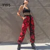 Camo Kargo Pantolon Kadınlar Yüksek Bel Hip Hop Pantolon Moda Bayanlar Askeri Ordu Savaş Kamuflaj Jogging Uzun Sweatpants 3XL