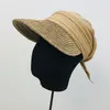 Новые женщины Sun Cap тканые соломенные шляпы козырек пэчворк дышащий хлопок тюрбан шляпа бейсбол стиль летняя крышка повседневная уличная крышка пляжа Y200602