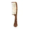 1Pc Palstic Hair Combs Leopard Anti-static Handle Wide Tooth Detangling Salon Styling Tools Barber Hairdressing Accessories