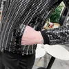 Erkekler 201.105 için Erkek Ceketler Glitter Pullarda Punk Stil Yaz İnce Kabanlar Coat Erkek Sahne Gece Kulübü Dans Slim Fit Moda Ceket