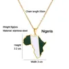 Stainls Stalen Sieraden Nigeria Kenia Congo Somalië Ghana Kaapverdië Vlag Emaille Hanger Afrikaanse Kaart Ketting310U4520343