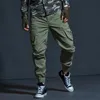 Högkvalitativ Khaki Casual Pants Män Militär Taktiska Joggare Camouflage Cargo Multi-Pocket Fashions Black Army Trousers 220325