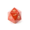 Natural Red Jasper Loose Gemstones Engrave Dungeons And Dragons Game-Number-Dice Customized Stone Role Play Game Polyhedron Stones Dice Set Ornament Wholesale